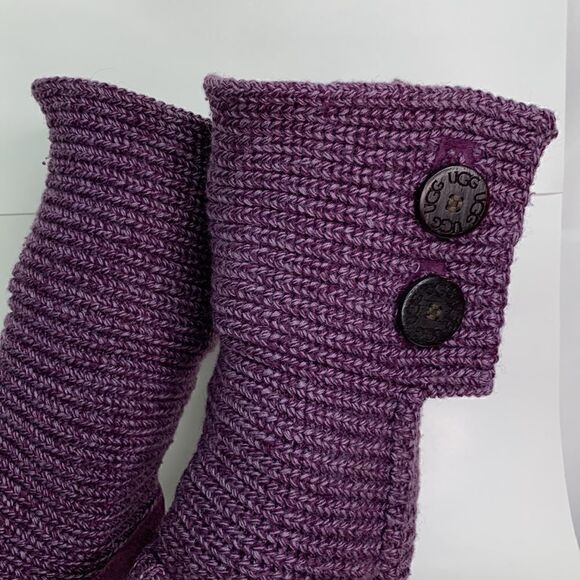 UGG Australia purple Sweater knit button boots size 5 - Picture 2 of 16